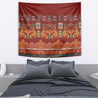 Oxblood Batik Papua-inspired Pattern Tapestry - Polynesian Pride
