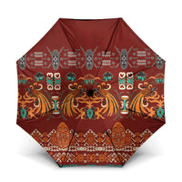 Oxblood Batik Papua-inspired Pattern Umbrella - Polynesian Pride