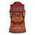 Oxblood Batik Papua-inspired Pattern Women Sleeveless Polo Shirt - Polynesian Pride