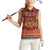 Oxblood Batik Papua-inspired Pattern Women Sleeveless Polo Shirt - Polynesian Pride