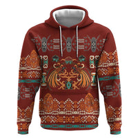 Oxblood Batik Papua-inspired Pattern Zip Hoodie - Polynesian Pride