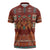Oxblood Batik Papua-inspired Pattern Zipper Polo Shirt - Polynesian Pride