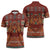 Oxblood Batik Papua-inspired Pattern Zipper Polo Shirt - Polynesian Pride