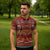 Oxblood Batik Papua-inspired Pattern Zipper Polo Shirt - Polynesian Pride