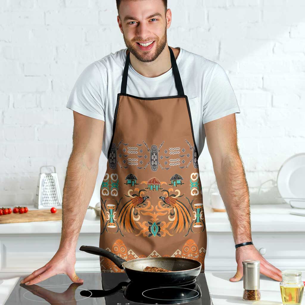 Terracotta Batik Papua-inspired Pattern Apron - Polynesian Pride
