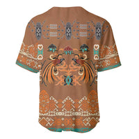 Terracotta Batik Papua-inspired Pattern Baseball Jersey - Polynesian Pride