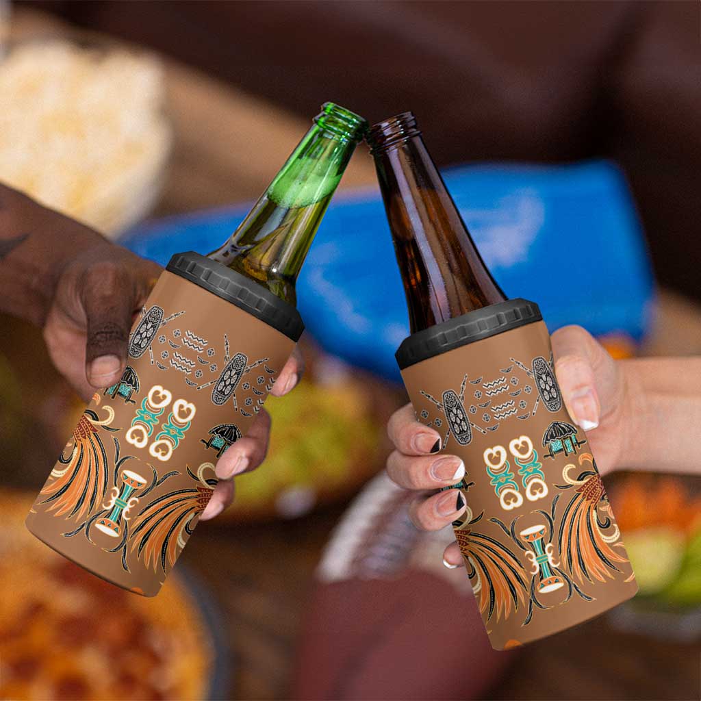 Terracotta Batik Papua-inspired Pattern 4 in 1 Can Cooler Tumbler - Polynesian Pride
