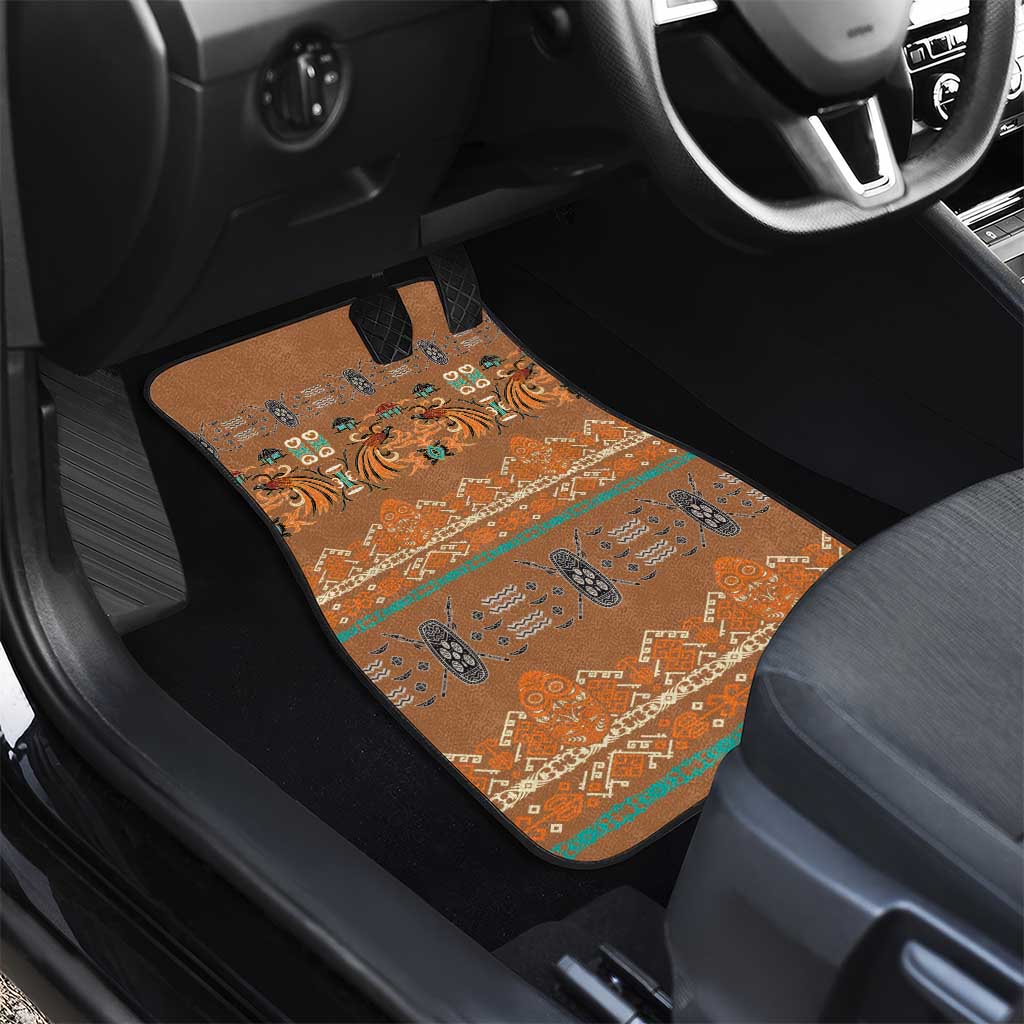 Terracotta Batik Papua-inspired Pattern Car Mats - Polynesian Pride