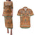 Terracotta Batik Papua-inspired Pattern Couples Matching Puletasi and Hawaiian Shirt - Polynesian Pride