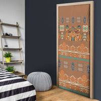 Terracotta Batik Papua-inspired Pattern Door Cover - Polynesian Pride