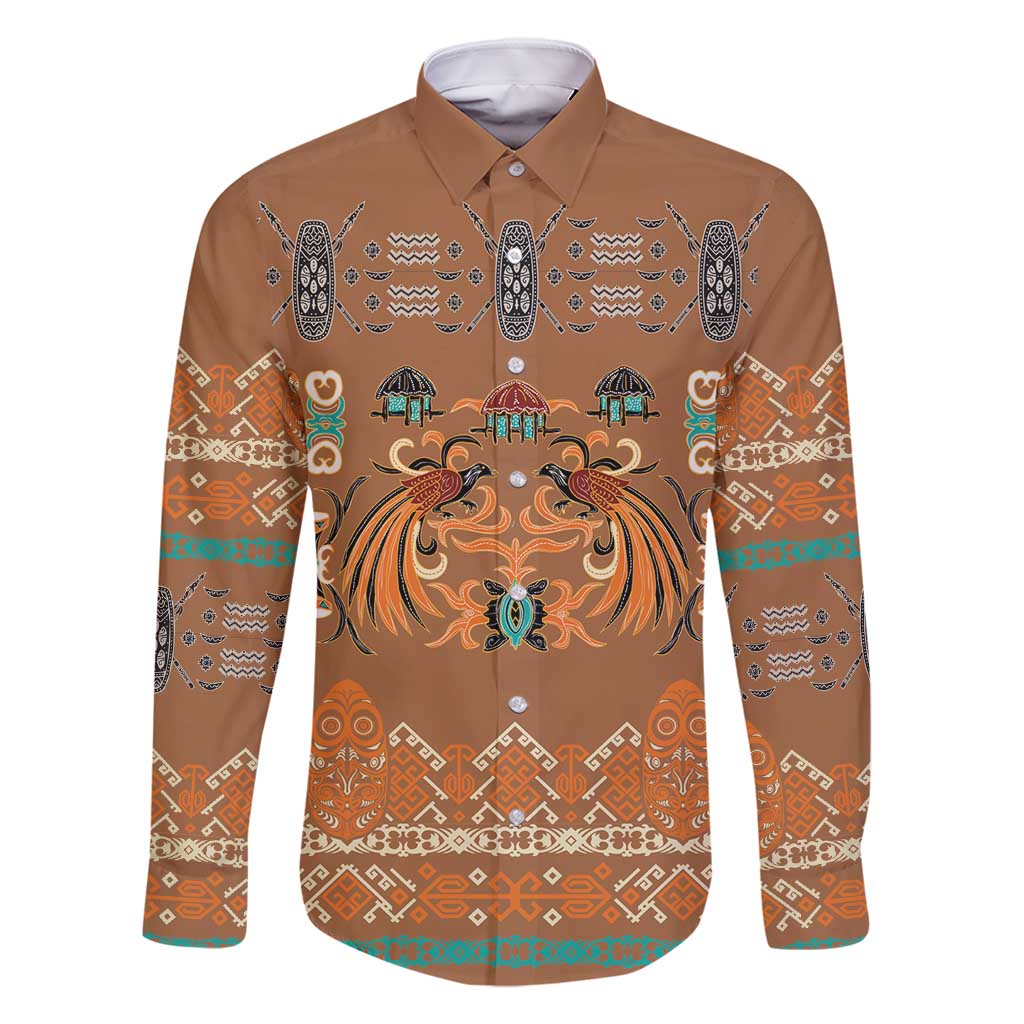 Terracotta Batik Papua-inspired Pattern Family Matching Mermaid Dress and Hawaiian Shirt - Polynesian Pride