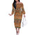 Terracotta Batik Papua-inspired Pattern Family Matching Off The Shoulder Long Sleeve Dress and Hawaiian Shirt - Polynesian Pride