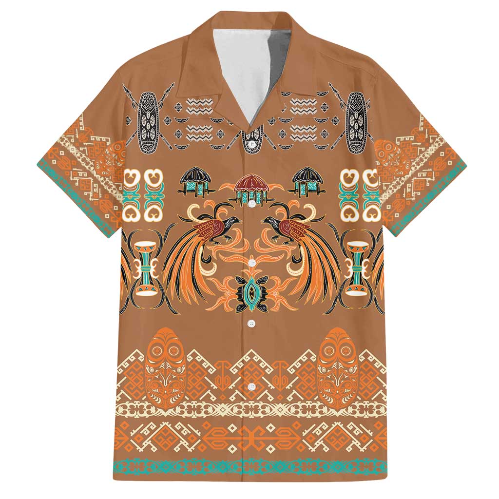Terracotta Batik Papua-inspired Pattern Family Matching Puletasi and Hawaiian Shirt - Polynesian Pride