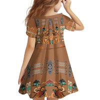 Terracotta Batik Papua-inspired Pattern Family Matching Short Sleeve Bodycon Dress and Hawaiian Shirt - Polynesian Pride