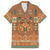 Terracotta Batik Papua-inspired Pattern Family Matching Summer Maxi Dress and Hawaiian Shirt - Polynesian Pride