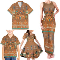 Terracotta Batik Papua-inspired Pattern Family Matching Tank Maxi Dress and Hawaiian Shirt - Polynesian Pride