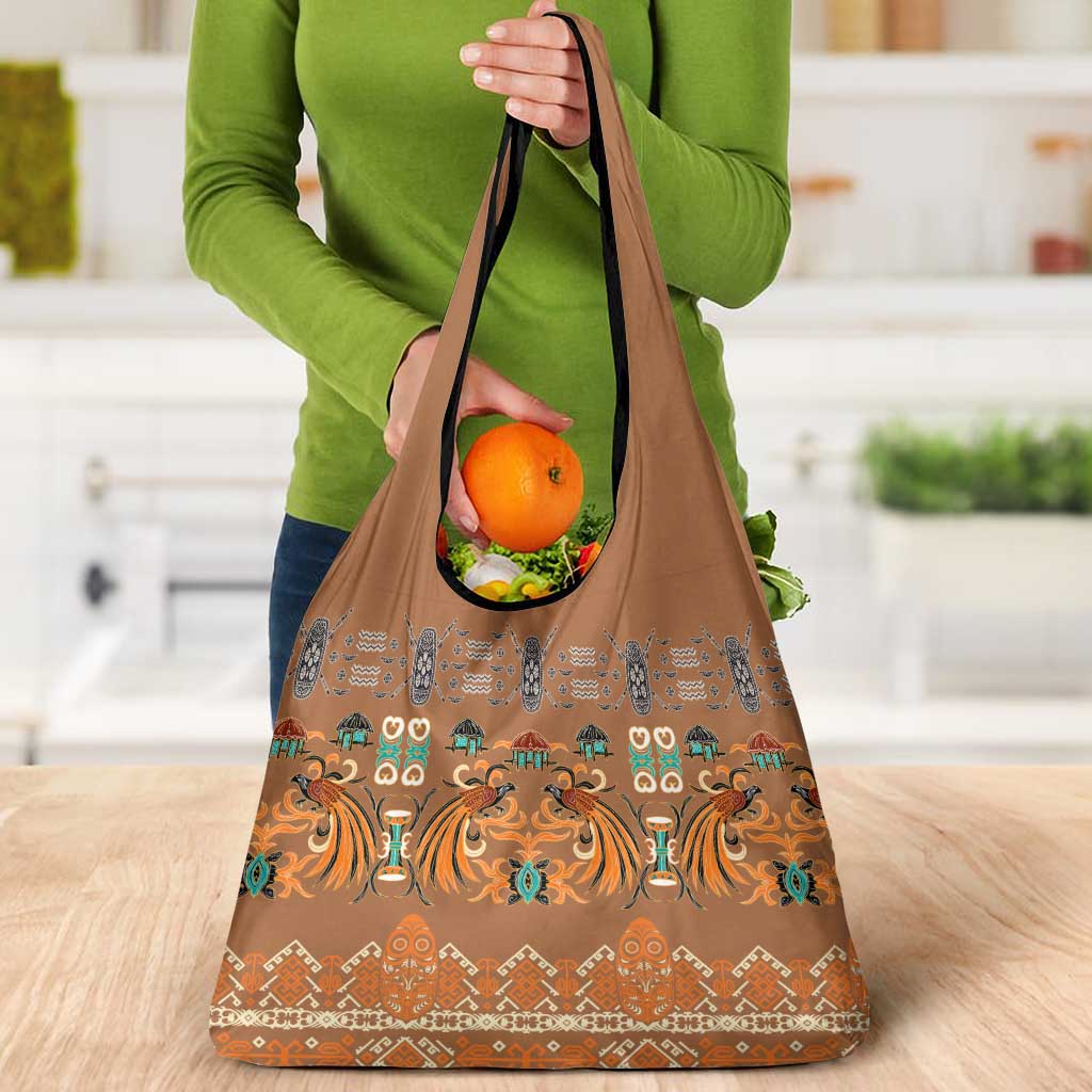 Terracotta Batik Papua-inspired Pattern Grocery Bag - Polynesian Pride
