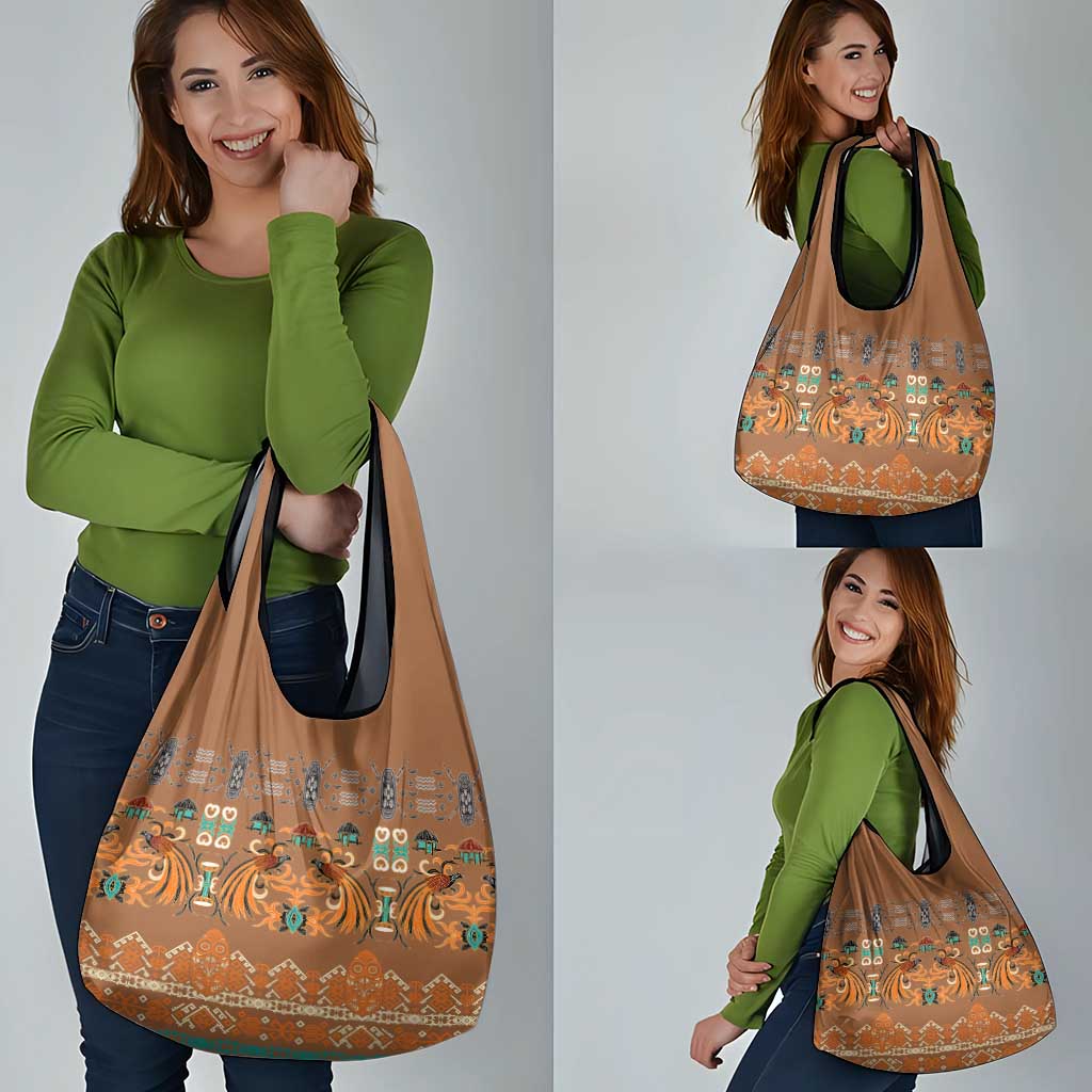 Terracotta Batik Papua-inspired Pattern Grocery Bag - Polynesian Pride