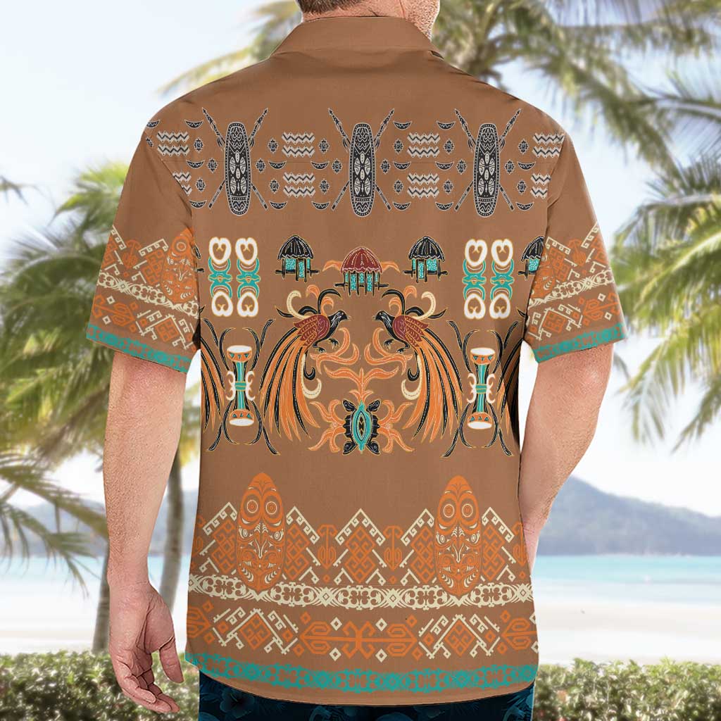 Terracotta Batik Papua-inspired Pattern Hawaiian Shirt - Polynesian Pride