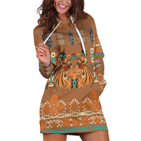 Terracotta Batik Papua-inspired Pattern Hoodie Dress - Polynesian Pride