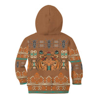 Terracotta Batik Papua-inspired Pattern Kid Hoodie - Polynesian Pride
