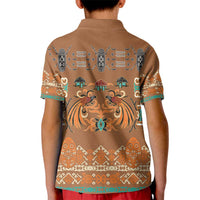 Terracotta Batik Papua-inspired Pattern Kid Polo Shirt LT9 - Polynesian Pride
