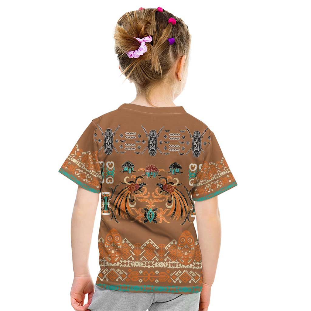 Terracotta Batik Papua-inspired Pattern Kid T Shirt LT9 - Polynesian Pride