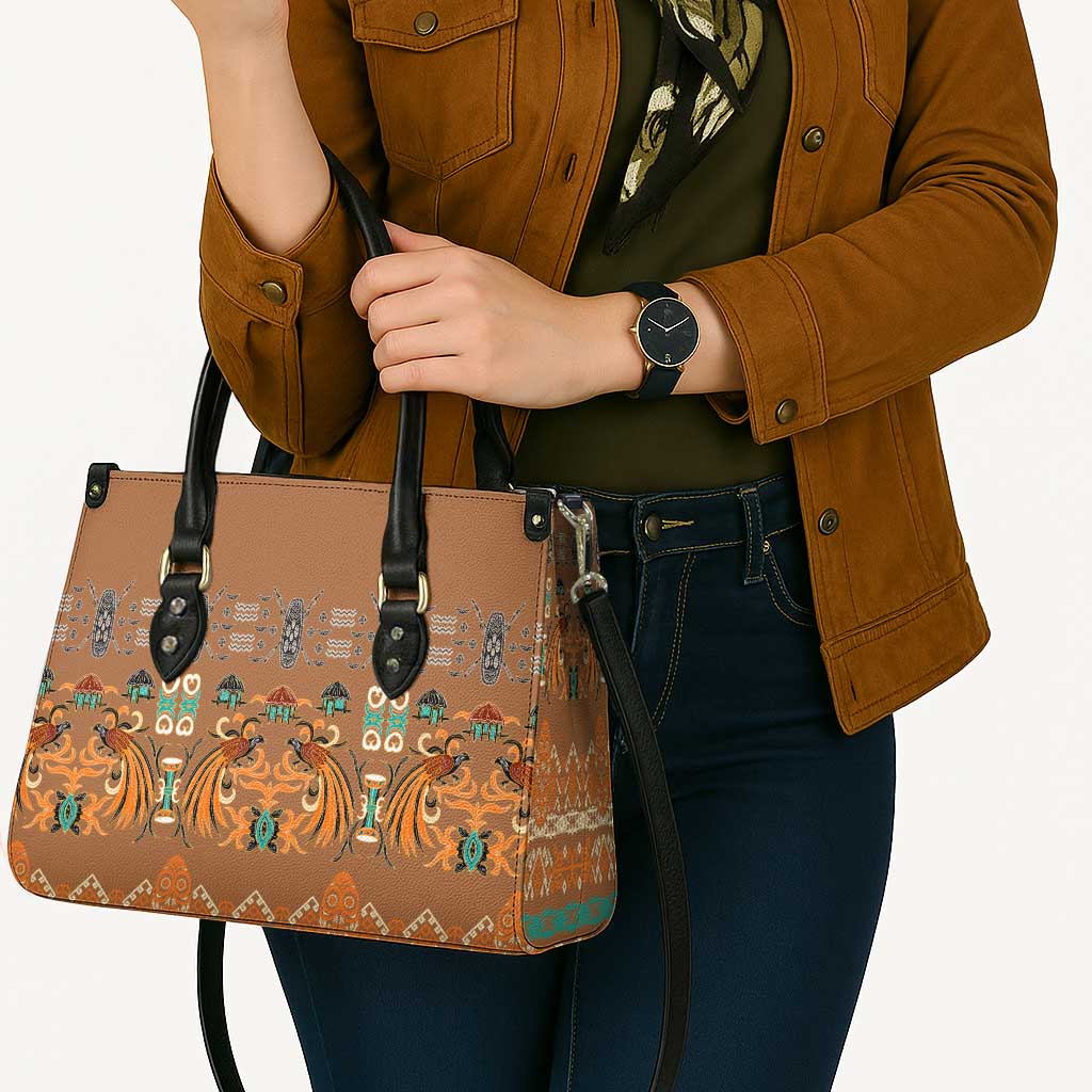 Terracotta Batik Papua-inspired Pattern Leather Bag - Polynesian Pride