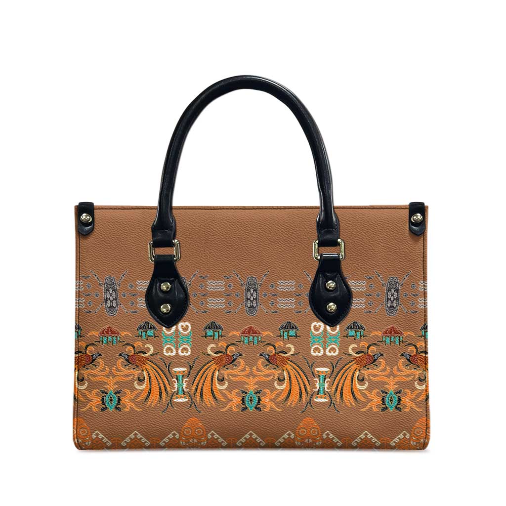 Terracotta Batik Papua-inspired Pattern Leather Bag - Polynesian Pride