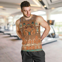 Terracotta Batik Papua-inspired Pattern Men Tank Top - Polynesian Pride
