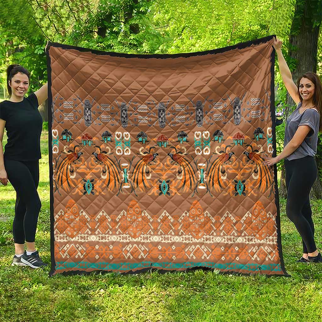Terracotta Batik Papua-inspired Pattern Quilt - Polynesian Pride