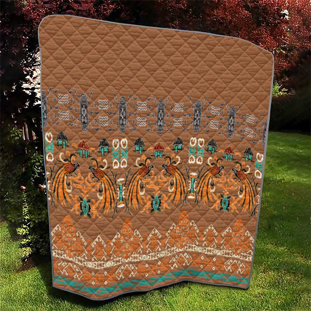 Terracotta Batik Papua-inspired Pattern Quilt - Polynesian Pride