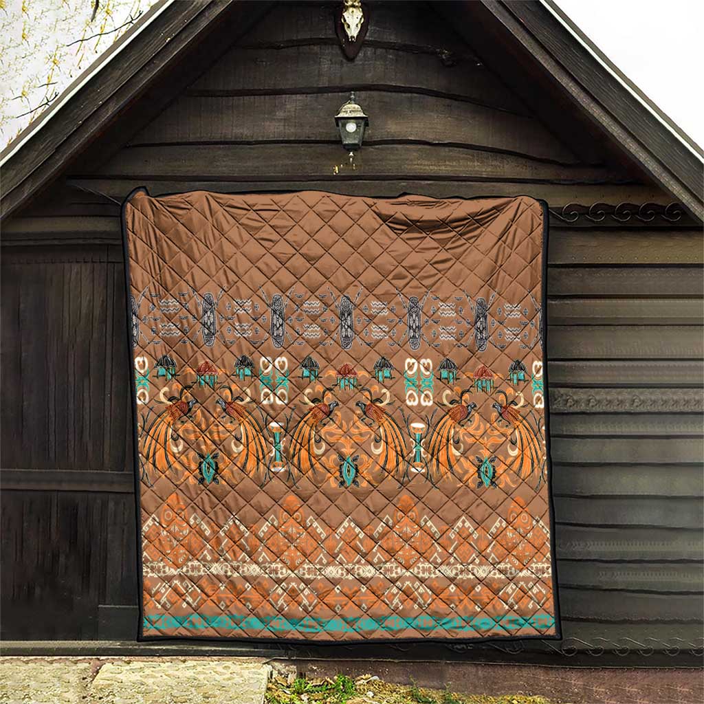 Terracotta Batik Papua-inspired Pattern Quilt - Polynesian Pride