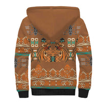 Terracotta Batik Papua-inspired Pattern Sherpa Hoodie - Polynesian Pride