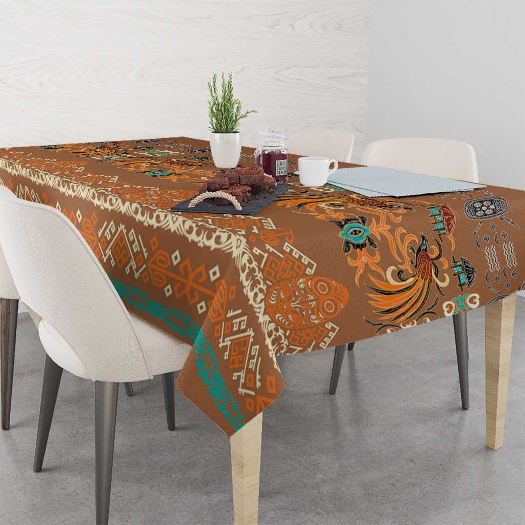 Terracotta Batik Papua-inspired Pattern Tablecloth - Polynesian Pride