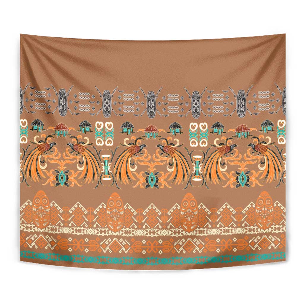 Terracotta Batik Papua-inspired Pattern Tapestry - Polynesian Pride