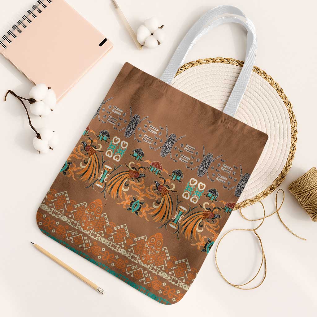 Terracotta Batik Papua-inspired Pattern Tote Bag - Polynesian Pride