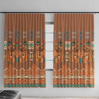 Terracotta Batik Papua-inspired Pattern Window Curtain - Polynesian Pride