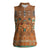 Terracotta Batik Papua-inspired Pattern Women Sleeveless Polo Shirt - Polynesian Pride