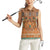 Terracotta Batik Papua-inspired Pattern Women Sleeveless Polo Shirt - Polynesian Pride