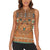 Terracotta Batik Papua-inspired Pattern Women Sleeveless Polo Shirt - Polynesian Pride