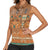 Terracotta Batik Papua-inspired Pattern Women Sleeveless Polo Shirt - Polynesian Pride