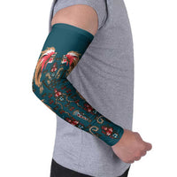Dark Cyan Blue Bird of Batik Papua Arm Sleeves Exotic Natural Wealth of Papua - Polynesian Pride