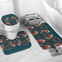 Dark Cyan Blue Bird of Batik Papua Bathroom Set Exotic Natural Wealth of Papua - Polynesian Pride