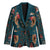 Dark Cyan Blue Bird of Batik Papua Blazer Exotic Natural Wealth of Papua - Polynesian Pride