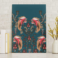Dark Cyan Blue Bird of Batik Papua Canvas Wall Art Exotic Natural Wealth of Papua - Polynesian Pride