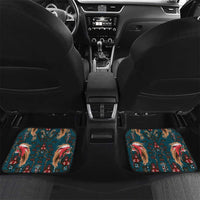 Dark Cyan Blue Bird of Batik Papua Car Mats Exotic Natural Wealth of Papua - Polynesian Pride