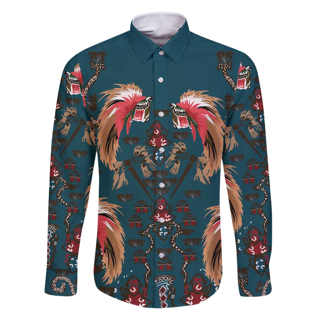 Dark Cyan Blue Bird of Batik Papua Family Matching Short Sleeve Bodycon Dress and Hawaiian Shirt Exotic Natural Wealth of Papua - Polynesian Pride