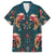 Dark Cyan Blue Bird of Batik Papua Family Matching Summer Maxi Dress and Hawaiian Shirt Exotic Natural Wealth of Papua - Polynesian Pride
