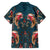 Dark Cyan Blue Bird of Batik Papua Family Matching Summer Maxi Dress and Hawaiian Shirt Exotic Natural Wealth of Papua - Polynesian Pride